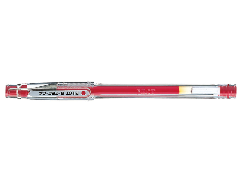 Pilot G-Tec C4 Microtip Gel Rollerball Pen 0.4mm Tip 0.2mm Line Red (Pack 12)