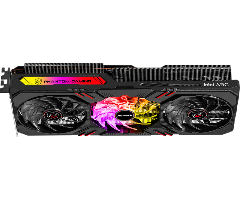 Asrock Intel Arc A770 Phantom Gaming D 8GB OC, 8GB DDR6, PCIe4, HDMI, 3 DP, 2200MHz Clock, 0dB Cooling, RGB, Overclocked