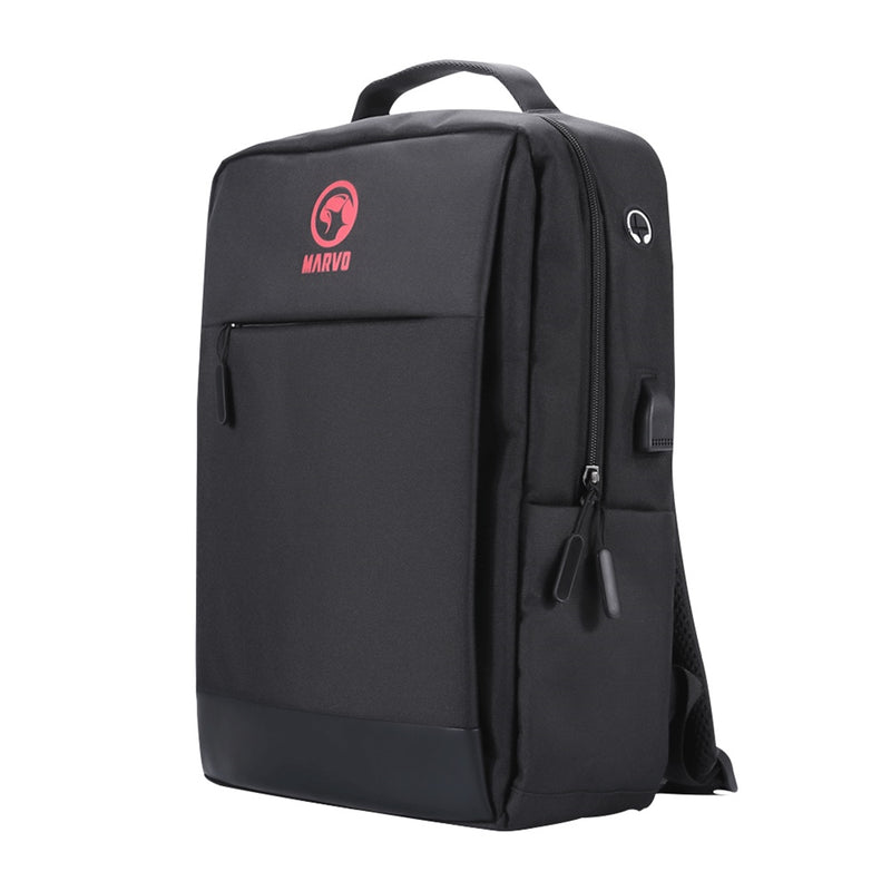 Marvo Laptop 15.6" Backpack with USB Charging Port - Black