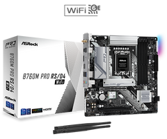 Asrock B760M PRO RS/D4 WIFI, Intel B760, 1700, Micro ATX, 4 DDR4, HDMI, DP, Wi-Fi 6E, 2.5G LAN, PCIe4, 2x M.2, RGB