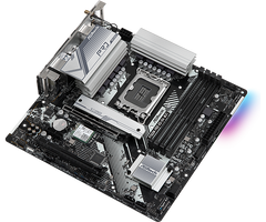 Asrock B760M PRO RS/D4 WIFI, Intel B760, 1700, Micro ATX, 4 DDR4, HDMI, DP, Wi-Fi 6E, 2.5G LAN, PCIe4, 2x M.2, RGB