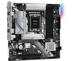 Asrock B760M PRO RS/D4 WIFI, Intel B760, 1700, Micro ATX, 4 DDR4, HDMI, DP, Wi-Fi 6E, 2.5G LAN, PCIe4, 2x M.2, RGB