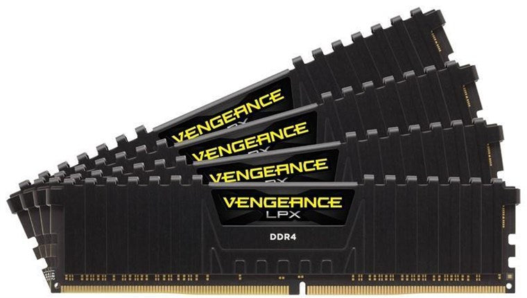 Corsair Vengeance LPX 64GB Kit (4 x 16GB), DDR4, 3200MHz (PC4-25600), CL16, XMP 2.0, DIMM Memory