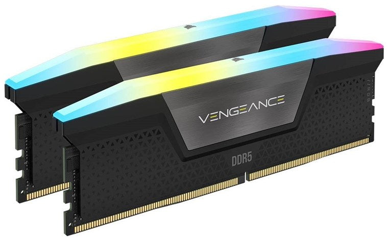 Corsair Vengeance RGB 64GB Kit (2 x 32GB), DDR5, 5200MHz (PC5-41600), CL40, 1.25V, XMP 3.0, PMIC, DIMM Memory