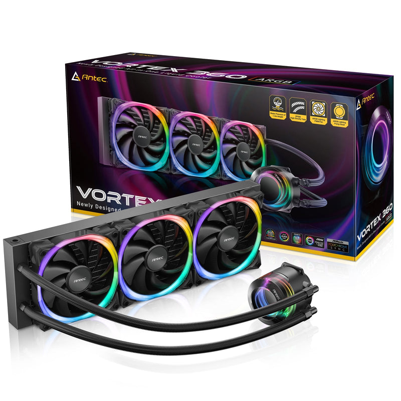 Antec VORTEX ARGB AiO CPU Water Cooler - Black (360mm)