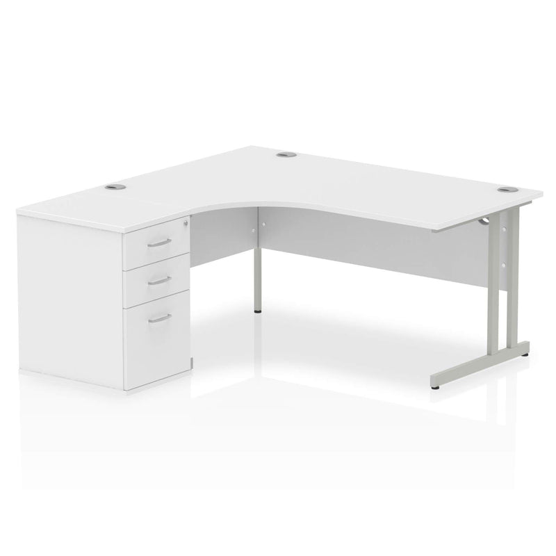 Impulse 1600mm Cantilever Left Crescent Desk Workstation