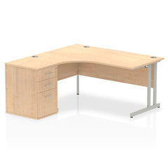 Impulse 1600mm Cantilever Left Crescent Desk Workstation