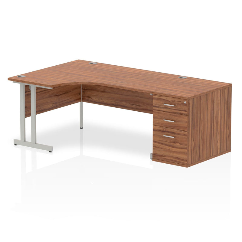 Impulse 1600mm Cantilever Left Crescent Desk Workstation