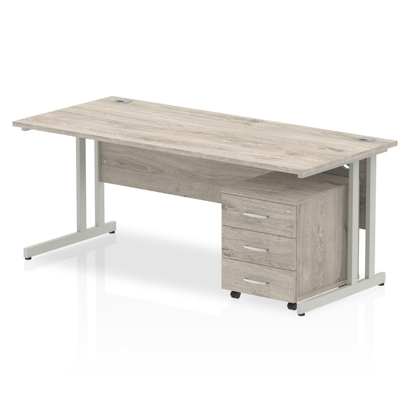 Impulse 1800mm Cantilever Straight Desk With Mobile Pedestal