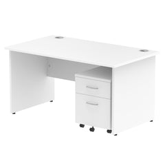 Impulse 1400mm Cantilever Straight Desk With Mobile Pedestal