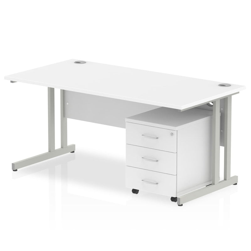 Impulse 1400mm Cantilever Straight Desk With Mobile Pedestal