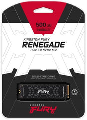 Kingston 500GB Fury Renegade M.2 NVMe SSD, M.2 2280, PCIe4, Aluminium Heatspreader - PS5 Compatible