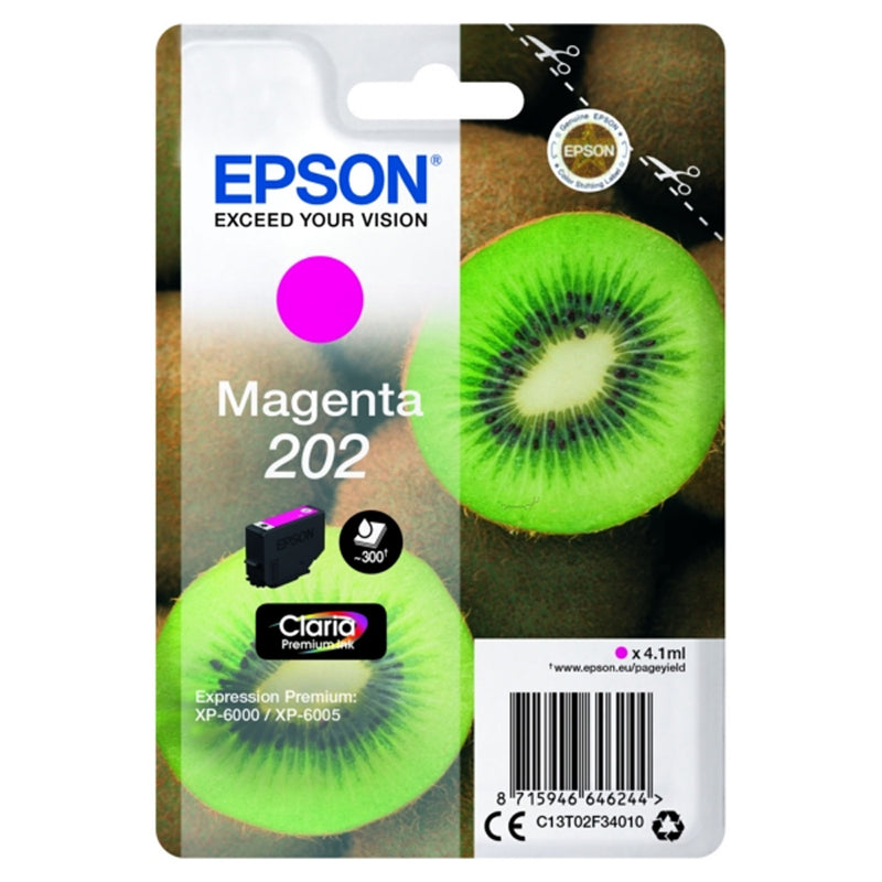 Epson 202 Kiwi Magenta Standard Capacity Ink Cartridge 4ml - C13T02F34010