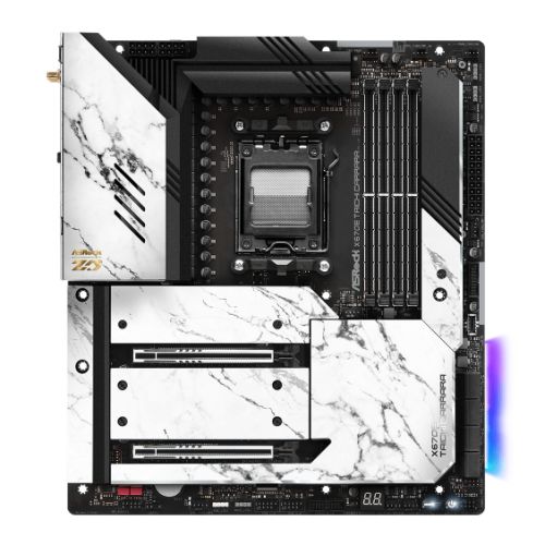 Asrock X670E TAICHI CARRARA, AMD X670, AM5, EATX, 4 DDR5, HDMI, 2 USB4, Wi-Fi 6E, 2.5G LAN, PD 3.0 27W, PCIe5, RGB, 4x M.2, 12cm Carrara Fan