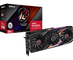 Asrock RX7900 XTX Phantom Gaming, PCIe4, 24GB DDR6, HDMI, 3 DP, 2615MHz Clock, RGB