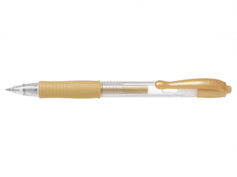 Pilot G-207 Retractable Gel Rollerball Pen 0.7mm Tip 0.39mm Line Metallic Gold (Pack 12)