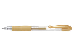 Pilot G-207 Retractable Gel Rollerball Pen 0.7mm Tip 0.39mm Line Metallic Gold (Pack 12)