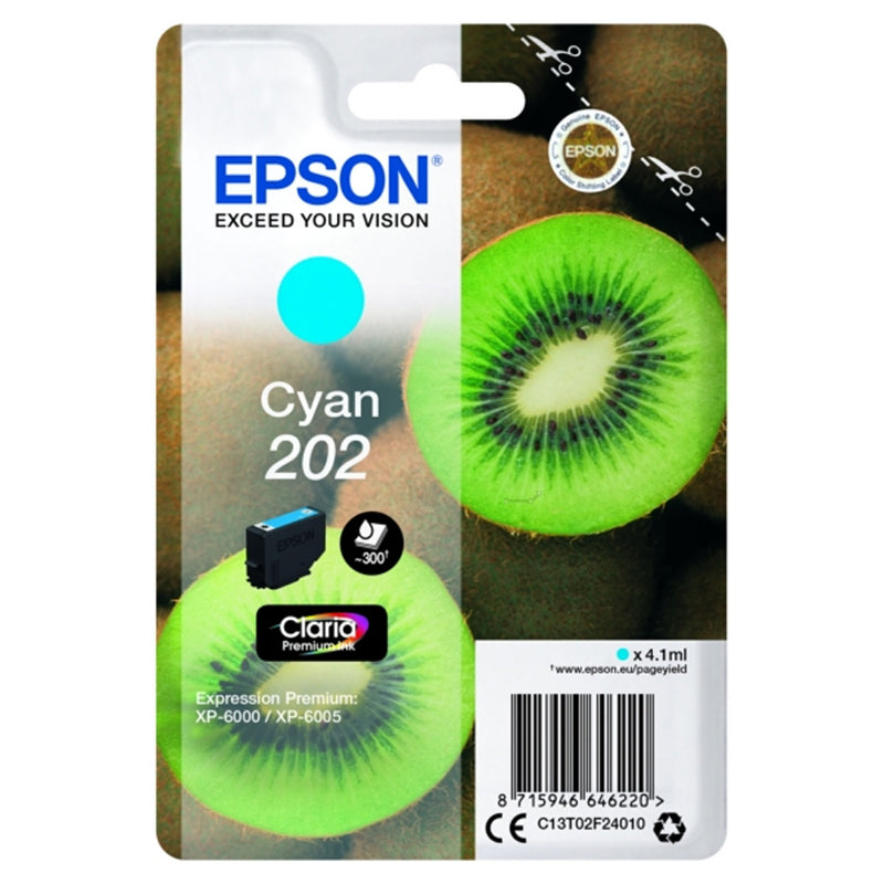 Epson 202 Kiwi Cyan Standard Capacity Ink Cartridge 4ml - C13T02F24010