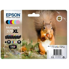 Epson 378XL Squirrel Black CMY Colour High Yield Ink Cartridge 11ml 3 x 9ml 2 x 10ml - C13T37984010