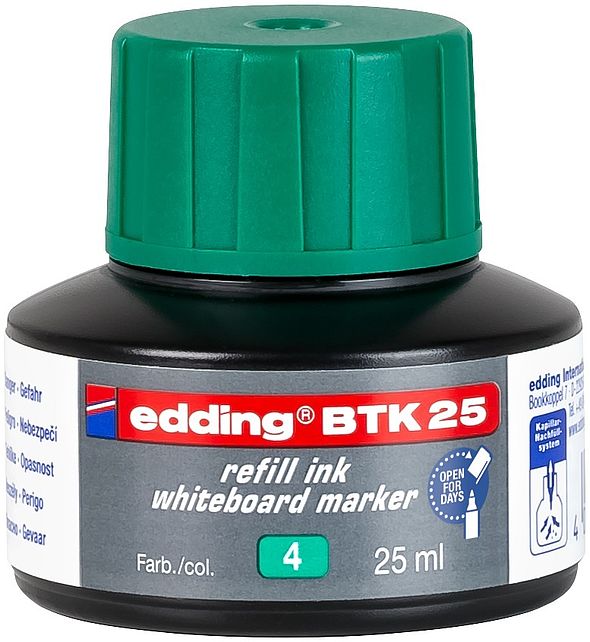 edding BTK 25 Bottled Refill Ink for Whiteboard Markers 25ml Green