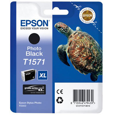 Epson T1571 Turtle Black Standard Capacity Ink Cartridge 26ml - C13T15714010