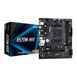 Asrock A520M-HVS, AMD A520, AM4, Micro ATX, 2 DDR4, VGA, HDMI, M.2