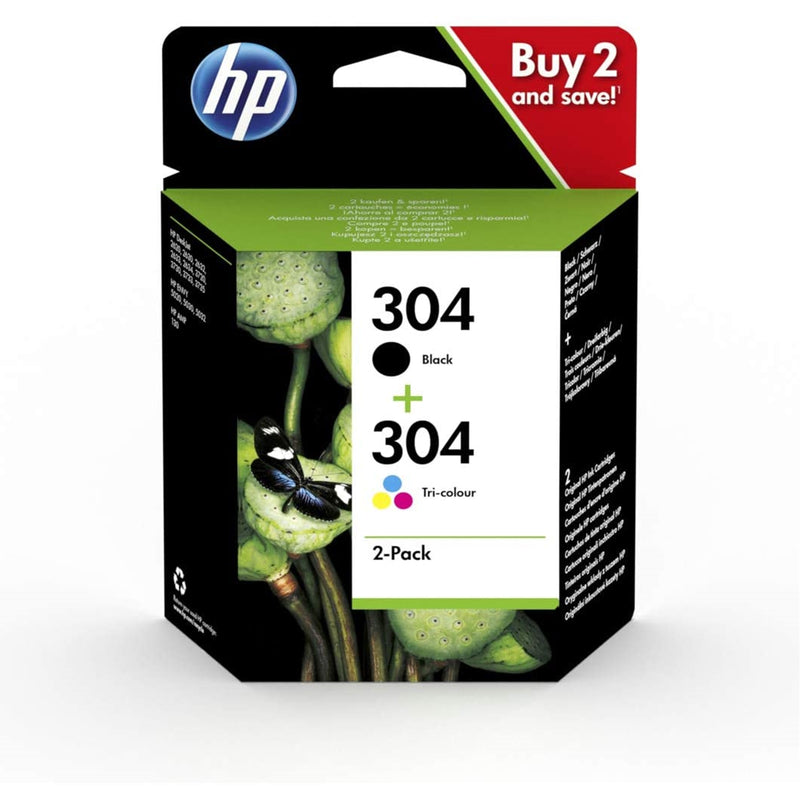 HP 304 2-pack Black/Tri-color Original Ink Cartridges