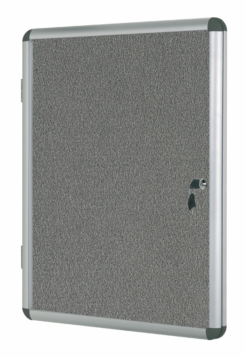 Bi-Office Enclore Grey Felt Lockable Noticeboard Display Case 20 x A4 1160x1288mm DD