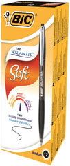 Bic Atlantis Premium Retractable Ballpoint Pen 0.32mm Line Black (Pack 12)