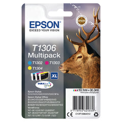 Epson T1306 Stag Colour High Yield Ink Cartridge 3x10ml Multipack - C13T13064012