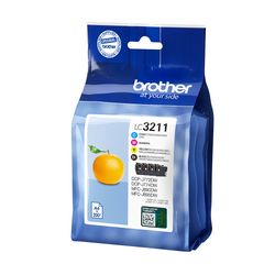 Brother Black Cyan Magenta Yellow Ink Cartridge 15ml 3 x 12ml Multipack - LC3211VAL