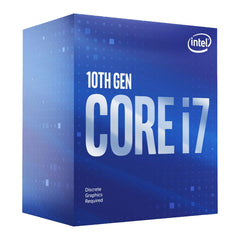 Intel Core i7-10700F 8 Core Desktop Processor 16 Threads, 2.9GHz up to 4.8GHz Turbo, Comet Lake Socket LGA1200 16MB Cache, 65w, Cooler, No Graphics