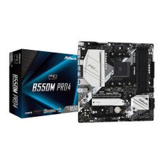 Asrock B550M PRO4, AMD B550, AM4, Micro ATX, 4 DDR4, VGA, HDMI, DP, XFire, PCIe4, M.2