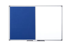 Bi-Office Maya Combination Board Blue Felt/Magnetic Whiteboard Aluminium Frame 900x600mm DD