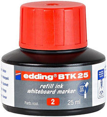 edding BTK 25 Bottled Refill Ink for Whiteboard Markers 25ml Red