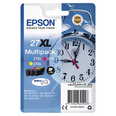 Epson 27XL Alarm Clock Colour High Yield Ink Cartridge 3x10ml Multipack - C13T27154012