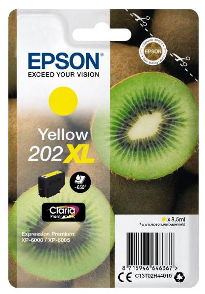 Epson 202XL Kiwi Yellow High Yield Ink Cartridge 8.5ml - C13T02H44010