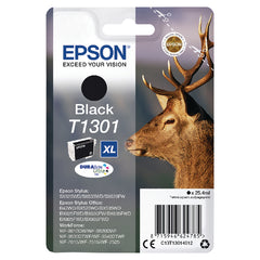 Epson T1301 Stag Black High Yield Ink Cartridge 25ml - C13T13014012