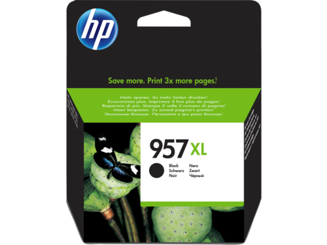 HP 957XL Black High Yield Ink Cartridge 64ml for HP OfficeJet Pro 8210/8715/8720/8725/8730/8740 - L0R40AE