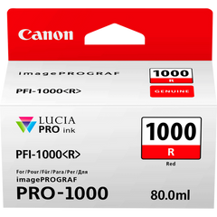 Canon PFI1000R Red Standard Capacity Ink Cartridge 80ml - 0554C001