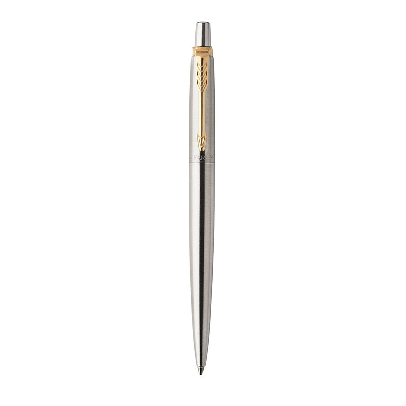 Parker Jotter Ballpoint Pen Stainless Steel/Gold Barrel Blue Ink