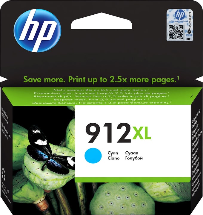 HP 912XL Cyan High Yield Ink Cartridge 10ml for HP OfficeJet Pro 8010/8020 series - 3YL81AE