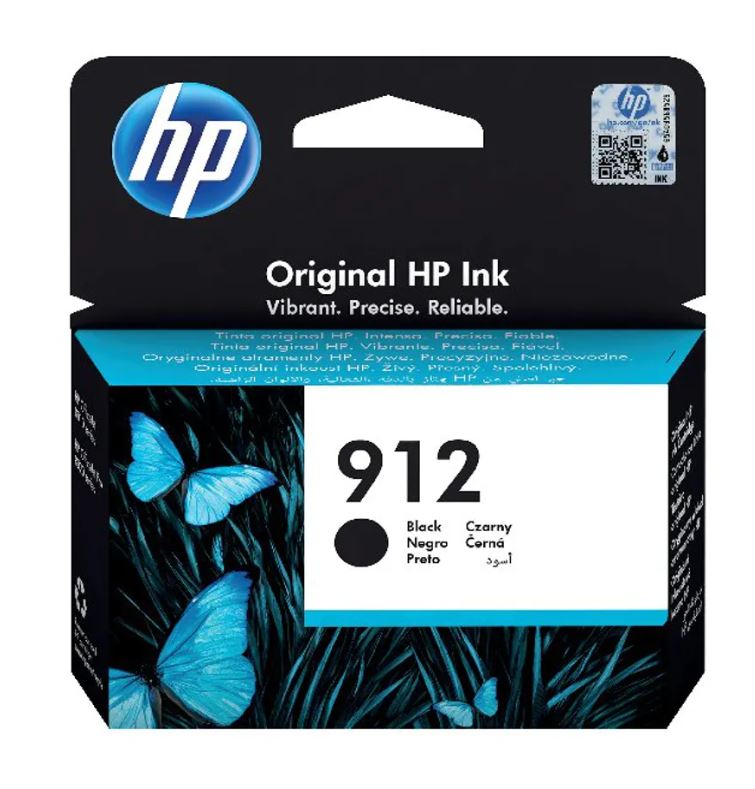 HP 912 Black Standard Capacity Ink Cartridge 8ml for HP OfficeJet Pro 8010/8020 series - 3YL80AE