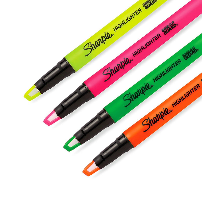 Sharpie Clear View Highlighter Pen Chisel Tip Assorted Colours (Pack 4)