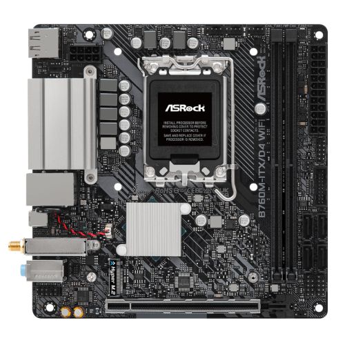 Asrock B760M-ITX/D4 WIFI, Intel B760, 1700, Mini ATX, 2 DDR4, HDMI, DP, Wi-Fi 6E, GB LAN, PCIe4, 1x M.2