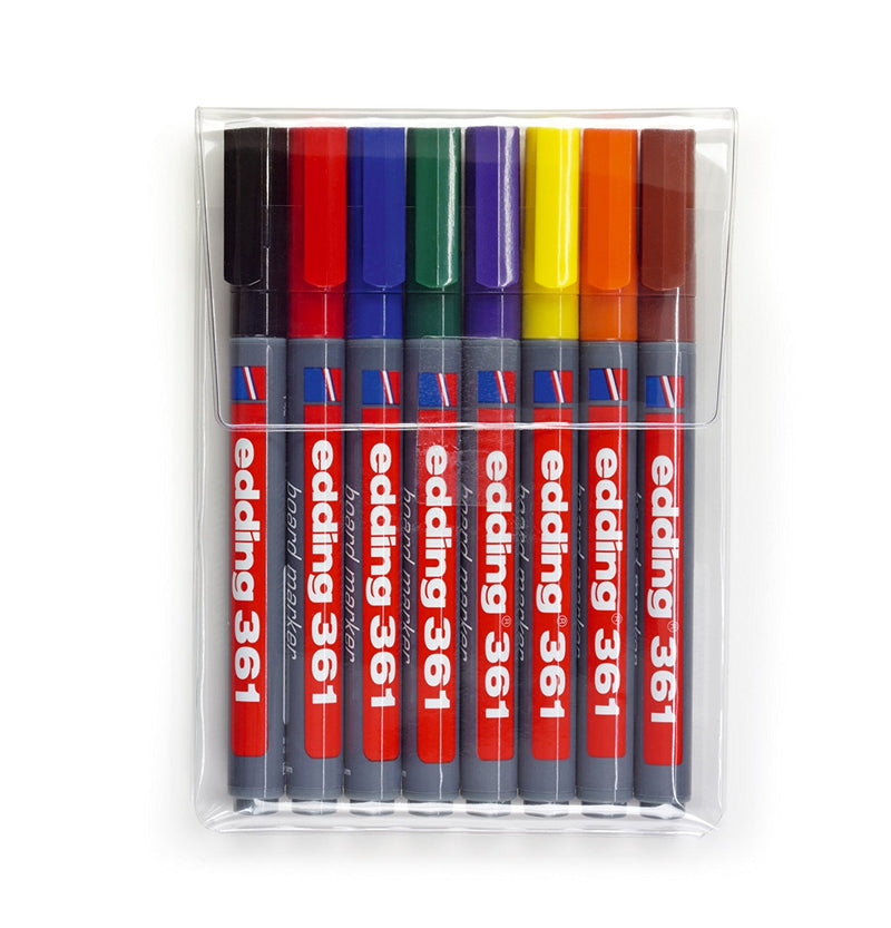 edding 361 Whiteboard Marker Bullet Tip 1mm Line Assorted Colours (Pack 8)