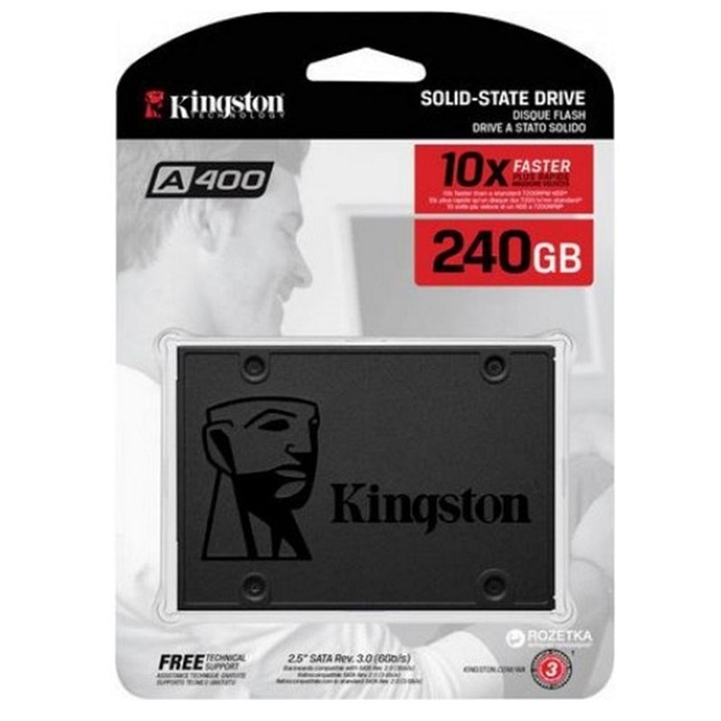 Kingston A400 240GB, 2.5 Inch SSD, SATA 3 Interface, Read 500MB/s, Write 350MB/s