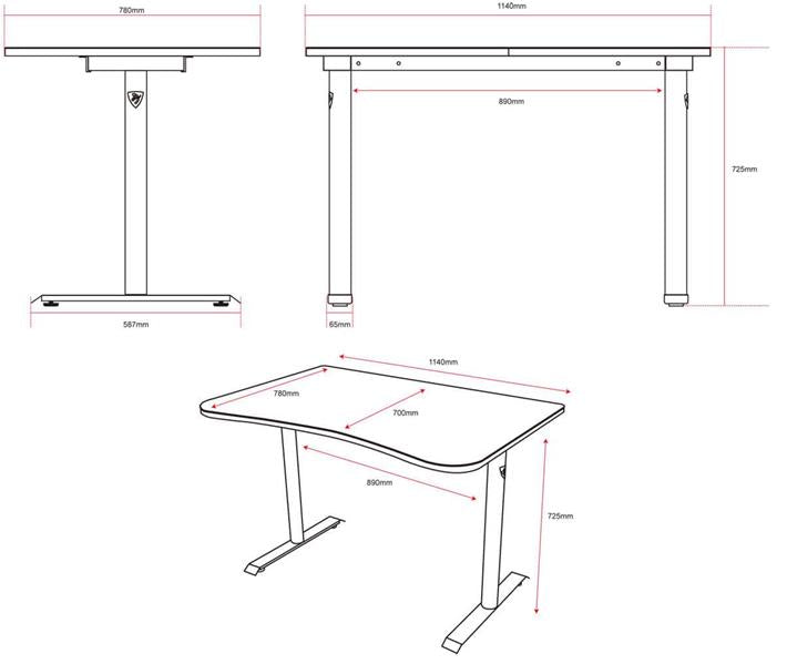 Arozzi Arena Fratello Gaming Desk - Red